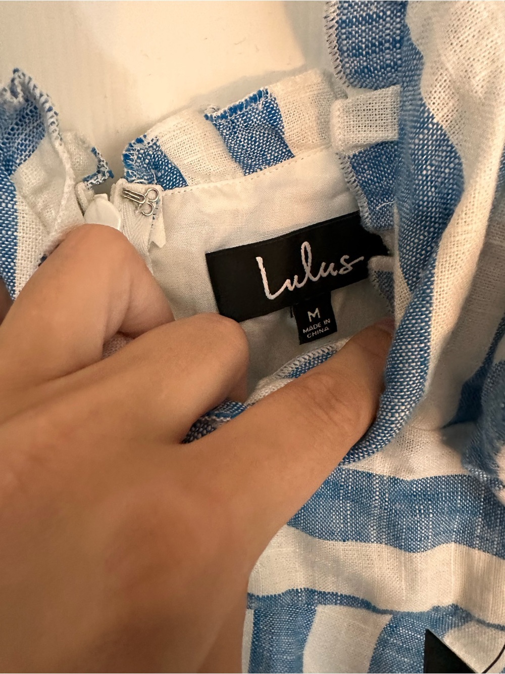 Lulu's Blue and White Striped Button-Front Sundress - Picture 2 of 2